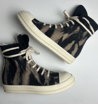 Rick Owens Ramones High Drkshdw Black Terra Tie Dye