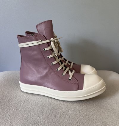 Rick Owens Ramones High in Dusty Pink Leather