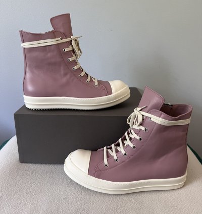 Rick Owens Ramones High in Dusty Pink Leather