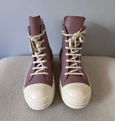 Rick Owens Ramones High in Dusty Pink Leather