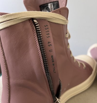 Rick Owens Ramones High in Dusty Pink Leather
