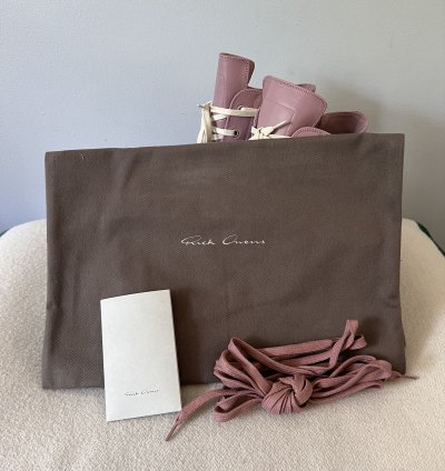 Rick Owens Ramones High in Dusty Pink Leather