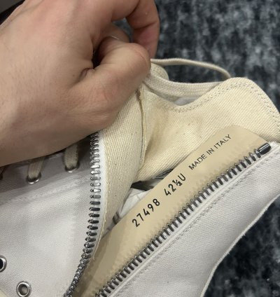 Rick Owens Ramones High License Plate Dirty White