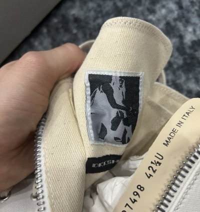 Rick Owens Ramones High License Plate Dirty White