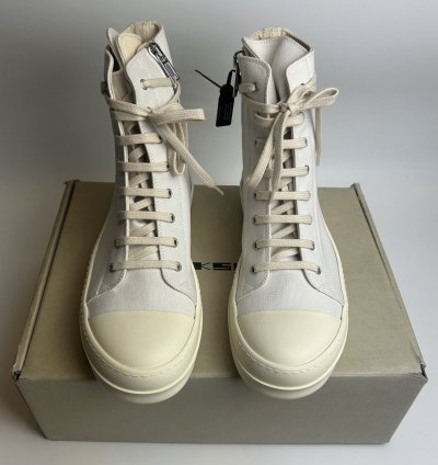 Rick Owens Ramones High License Plate Dirty White