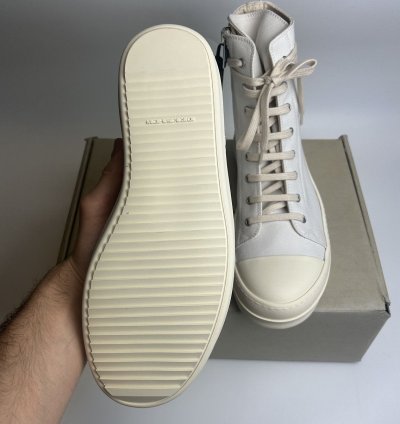 Rick Owens Ramones High License Plate Dirty White