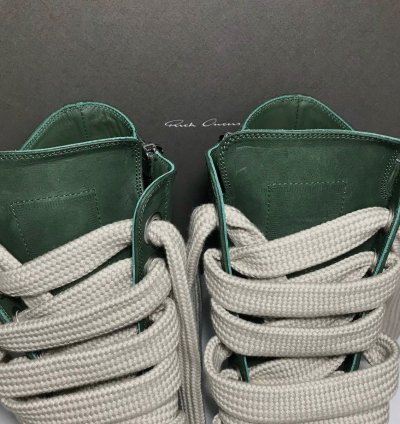 RICK OWENS RAMONES JUMBO LACE HIGH SNEAKER EDFU GREEN