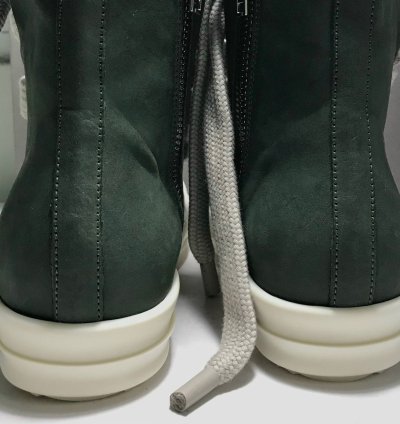 RICK OWENS RAMONES JUMBO LACE HIGH SNEAKER EDFU GREEN