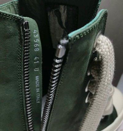 RICK OWENS RAMONES JUMBO LACE HIGH SNEAKER EDFU GREEN