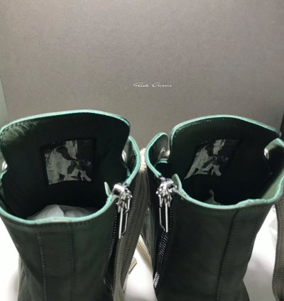 RICK OWENS RAMONES JUMBO LACE HIGH SNEAKER EDFU GREEN