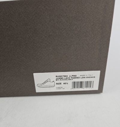 Rick Owens Ramones Jumbo Laces Sneakers New FW23 Size 40 5