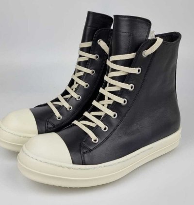 Rick Owens Ramones Leather High Top Sneakers New FW23