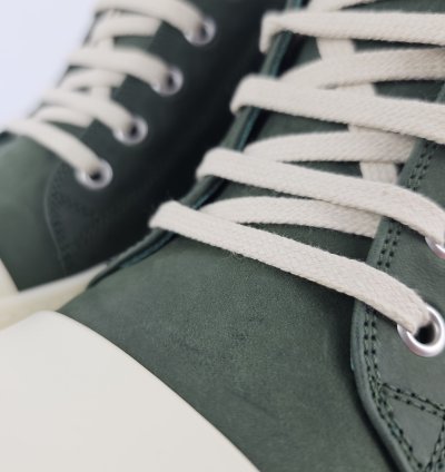 Rick Owens Ramones Leather Moss Milk Sneakers New 42 5