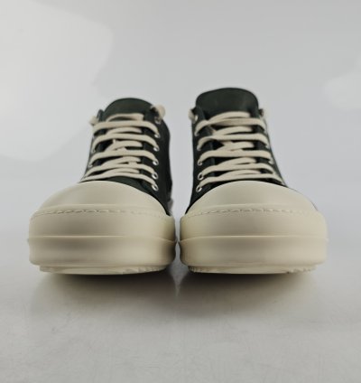 Rick Owens Ramones Leather Moss Milk Sneakers New 42 5