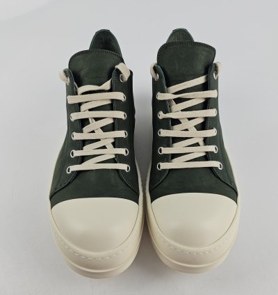Rick Owens Ramones Leather Moss Milk Sneakers New 42 5