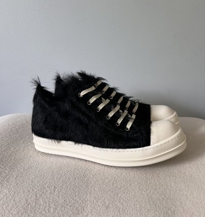 Rick Owens Ramones Lows in Black Fur