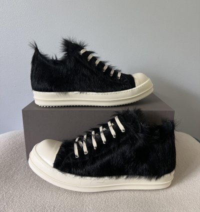 Rick Owens Ramones Lows in Black Fur