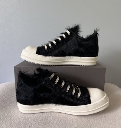 Rick Owens Ramones Lows in Black Fur