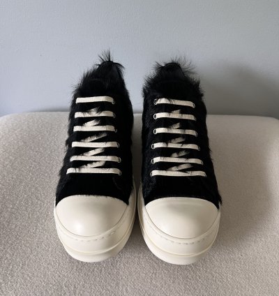 Rick Owens Ramones Lows in Black Fur