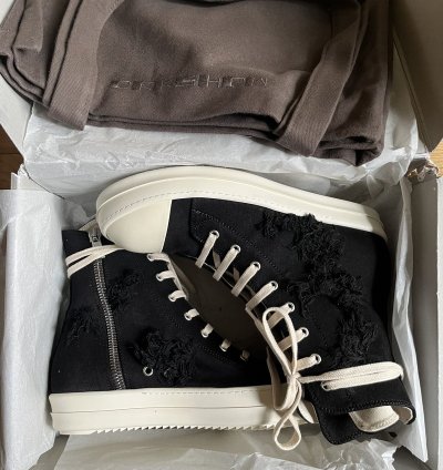 Rick Owens Ramones slash destroyed sneakers