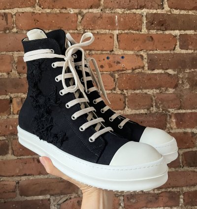 Rick Owens Ramones slash destroyed sneakers
