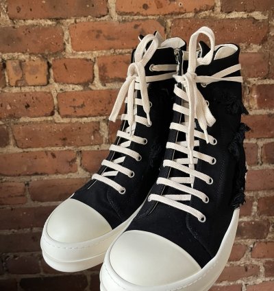 Rick Owens Ramones slash destroyed sneakers