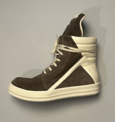 Rick Owens Scarpe Pelle Geobasket Brown Sneakers