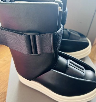 Rick Owens splint boots runway