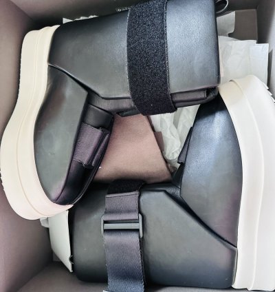 Rick Owens splint boots runway