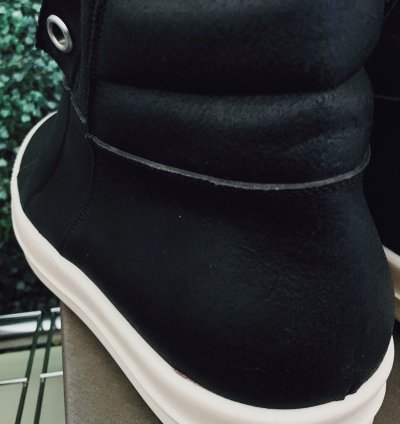 RICK OWENS SS15 ISLAND DUNK BLACK LEATHER SNEAKERS EU46(NEW)