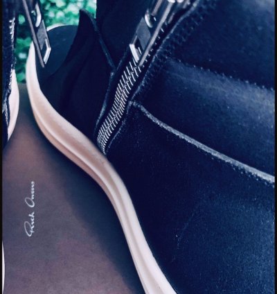 RICK OWENS SS15 ISLAND DUNK BLACK LEATHER SNEAKERS EU46(NEW)