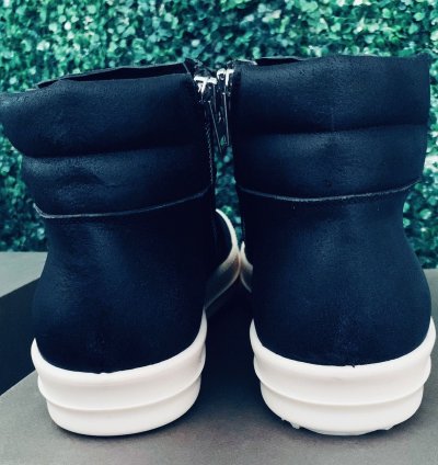 RICK OWENS SS15 ISLAND DUNK BLACK LEATHER SNEAKERS EU46(NEW)