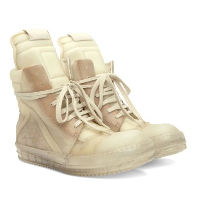 RICK OWENS SS23 EDFU GEOBASKET TRANSPARENT COW LEATHER