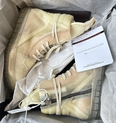 RICK OWENS SS23 EDFU GEOBASKET TRANSPARENT COW LEATHER