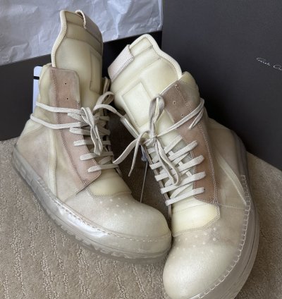 RICK OWENS SS23 EDFU GEOBASKET TRANSPARENT COW LEATHER