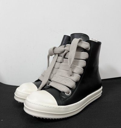 Rick Owens SS23 EDFU Leather Jumbo Laces Sneakers New 42