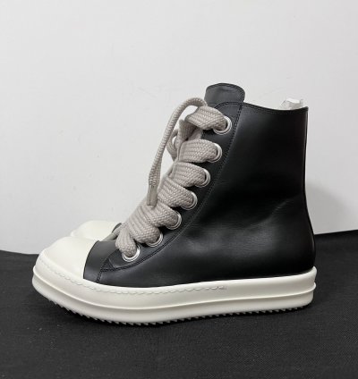 Rick Owens SS23 EDFU Leather Jumbo Laces Sneakers New 42