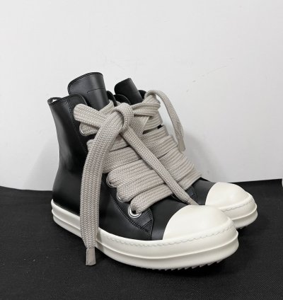 Rick Owens SS23 EDFU Leather Jumbo Laces Sneakers New 42