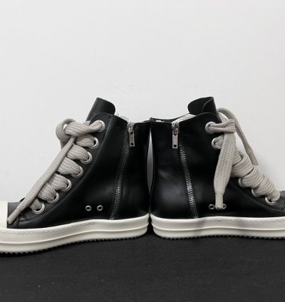 Rick Owens SS23 EDFU Leather Jumbo Laces Sneakers New 42