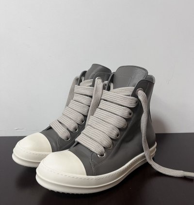 Rick Owens SS23 EDFU Leather Jumbo Laces Sneakers New 44