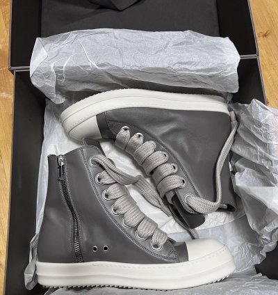 Rick Owens SS23 EDFU Leather Jumbo Laces Sneakers New 44
