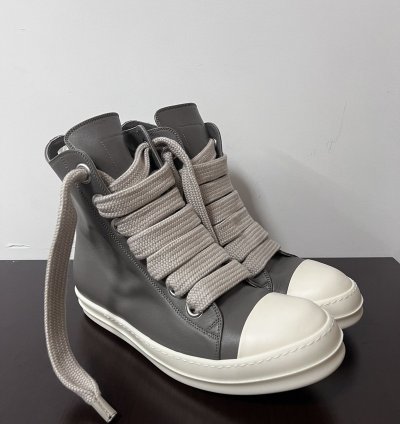 Rick Owens SS23 EDFU Leather Jumbo Laces Sneakers New 44