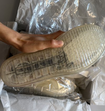 RICK OWENS SS23 EDFU LOW SNEAKS IN TRANSPARENT COW LEATHER