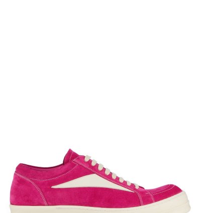 Rick Owens SS23 Edfu Vintage Hot Pink Suede Sneakers
