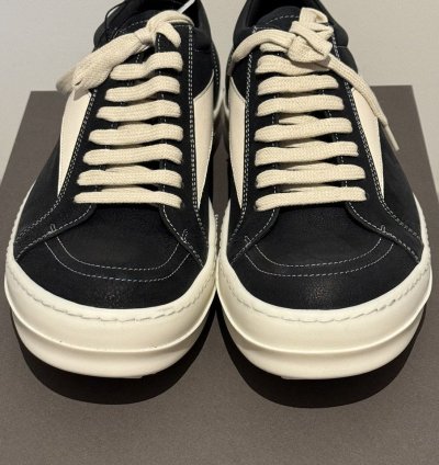 Rick Owens SS24 Lido Vans Vintage Sneaks (Black Milk)