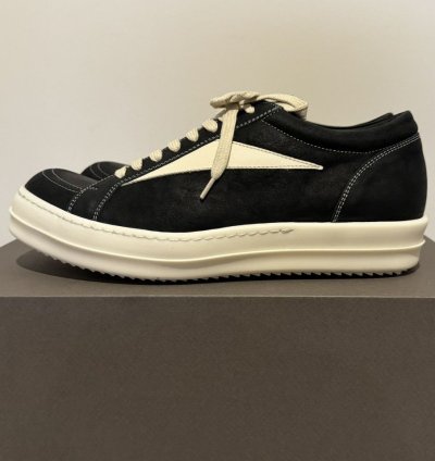 Rick Owens SS24 Lido Vans Vintage Sneaks (Black Milk)
