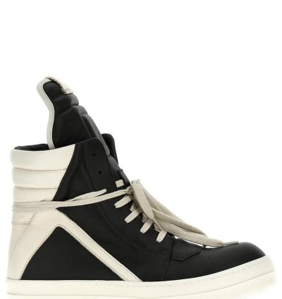RICK OWENS SS25 HOLLYWOOD GEOBASKET IN BLACK MILK