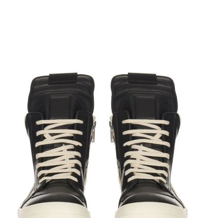 RICK OWENS SS25 HOLLYWOOD GEOBASKET IN BLACK MILK