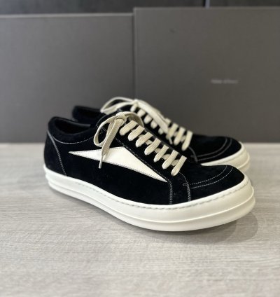 RICK OWENS STROBE SNEAKER VINTAGE BLACK SUEDE