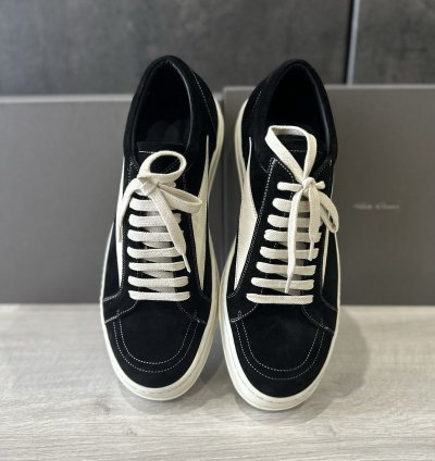 RICK OWENS STROBE SNEAKER VINTAGE BLACK SUEDE